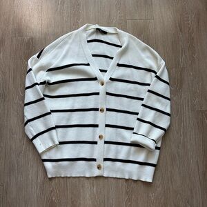 Large striped cardigan